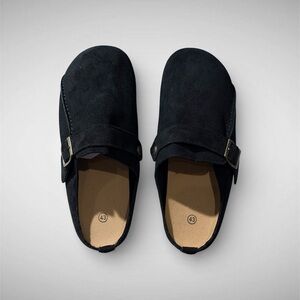 Black Suede Clogs